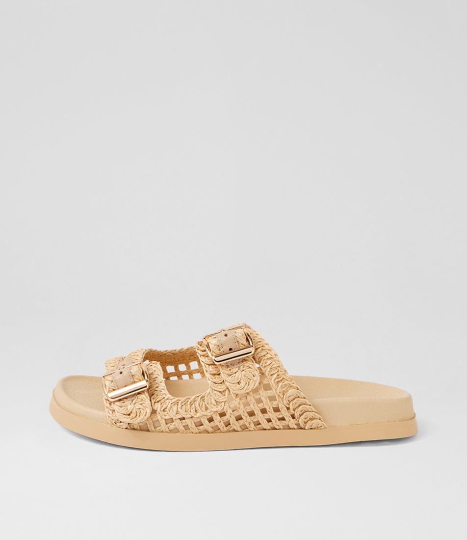 Reki Natural Synthetic Raffia Slides