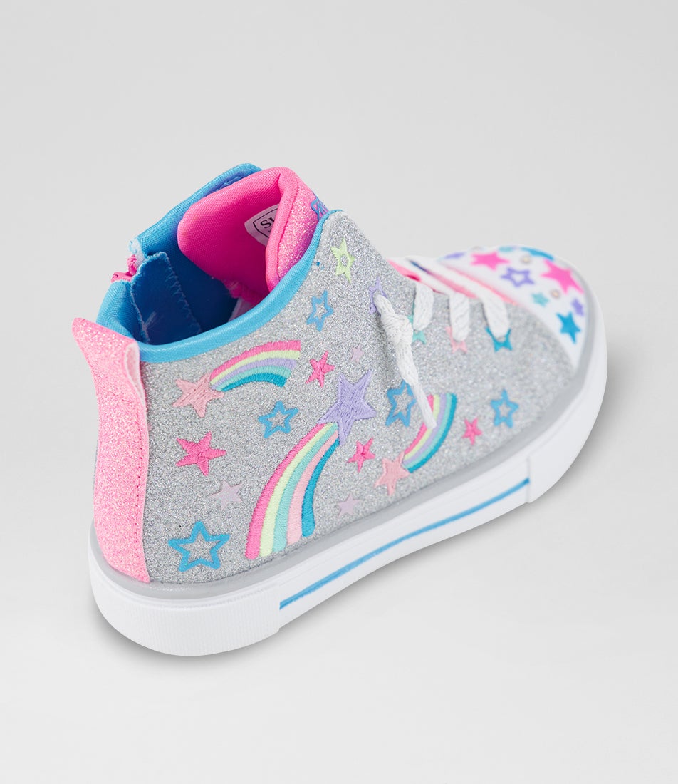 Twinkle Sparks Toddler Silver Multi Fabric Wedge Sneakers