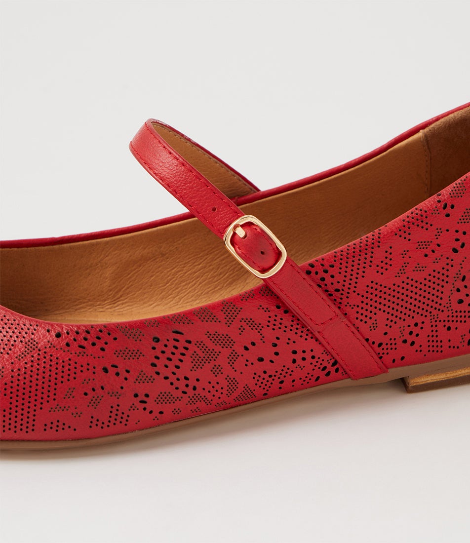Saffie New Red Leather Mary Janes Saffie New Red Leather Mary Janes