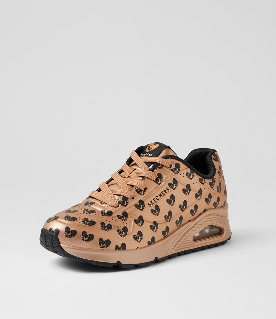 Uno Live Colorfully Rose Gold Lace Up Sneakers