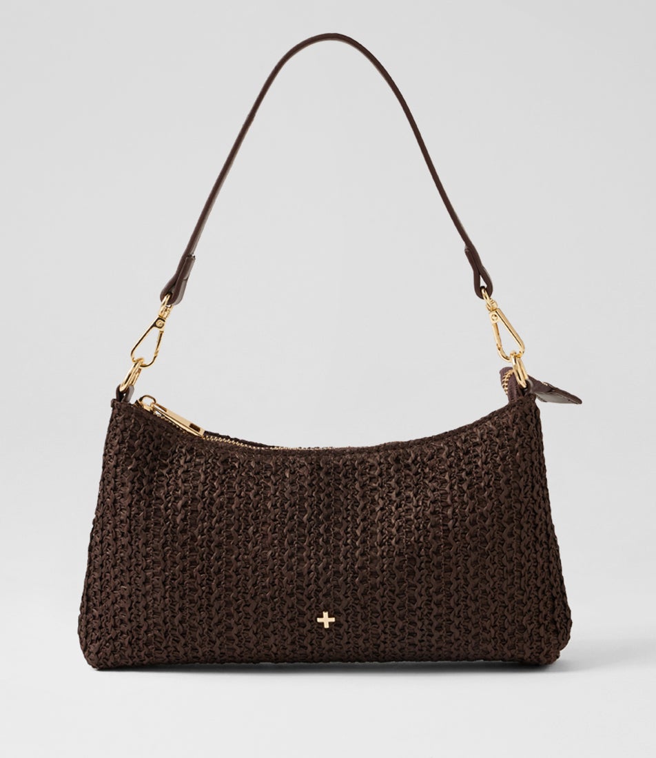 Stacci Chocolate Raffia Handbag