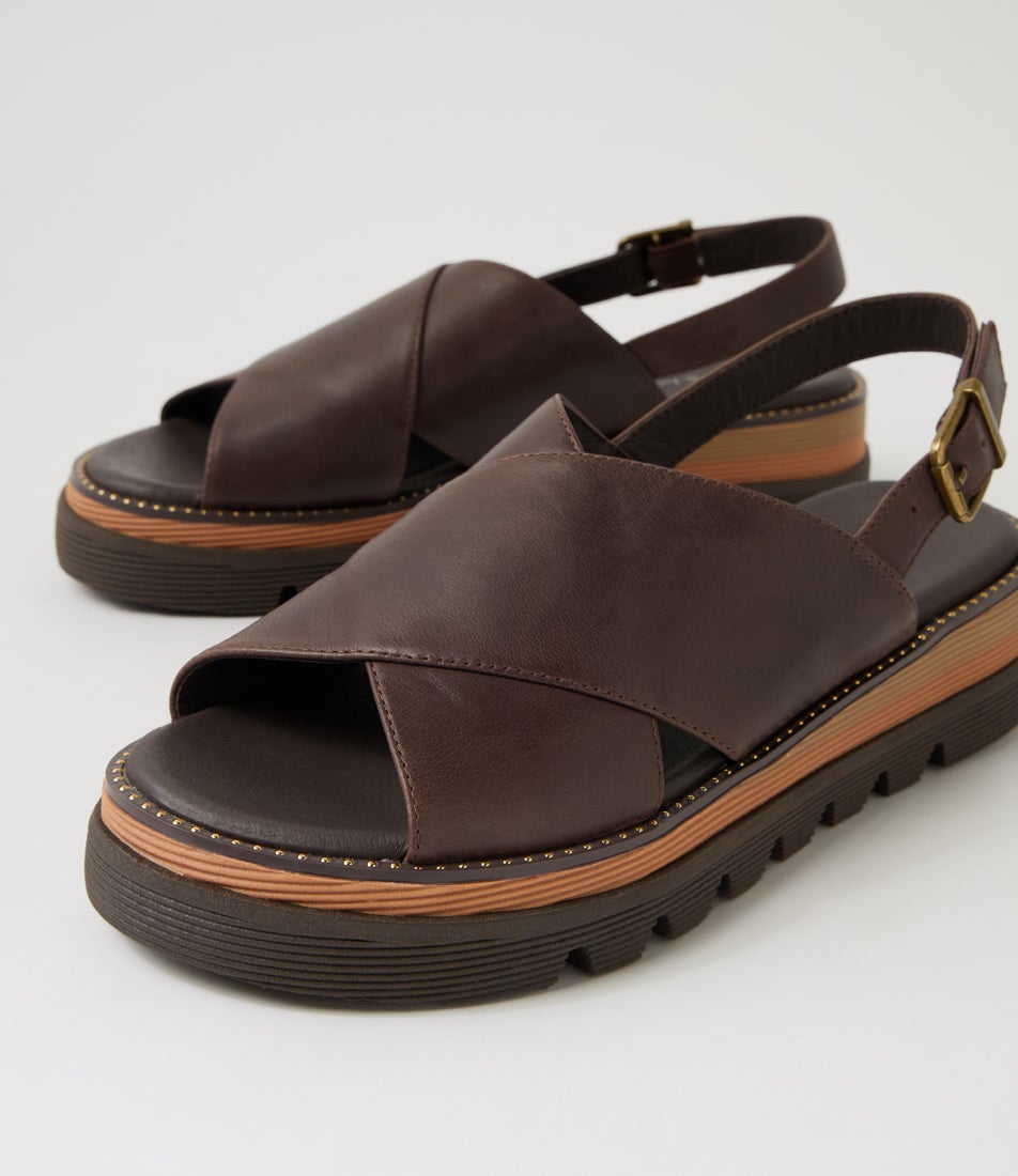 Sasi Choc Leather Sandals