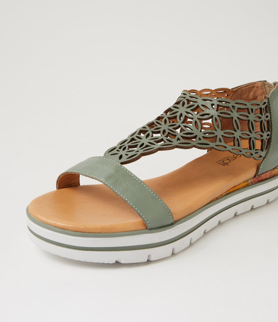 Alexiander Sage Floral Cork Leather Sandals Alexiander Sage Floral Cork Leather Sandals