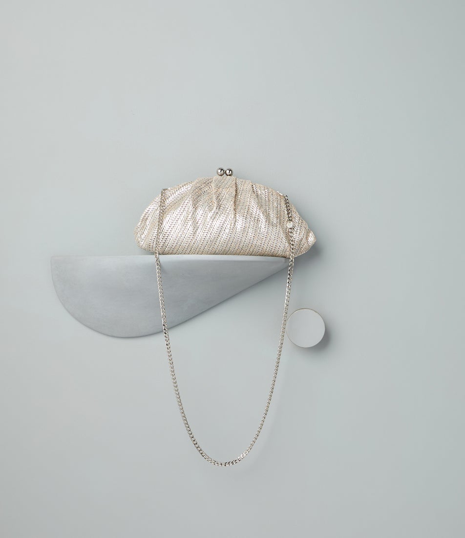 Rita Woven Ivory Clutch