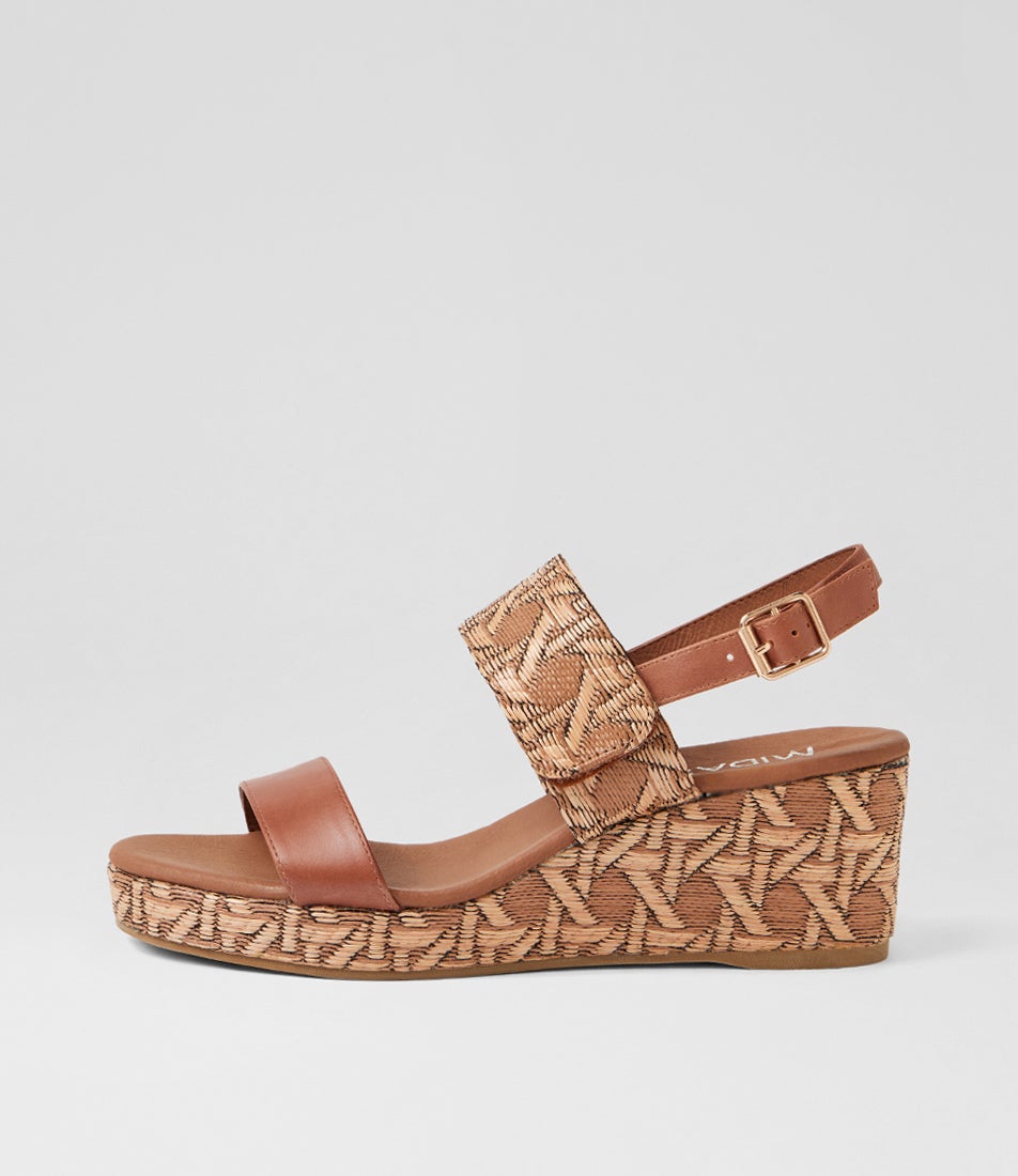 Mickie Cognac Leather Slingbacks