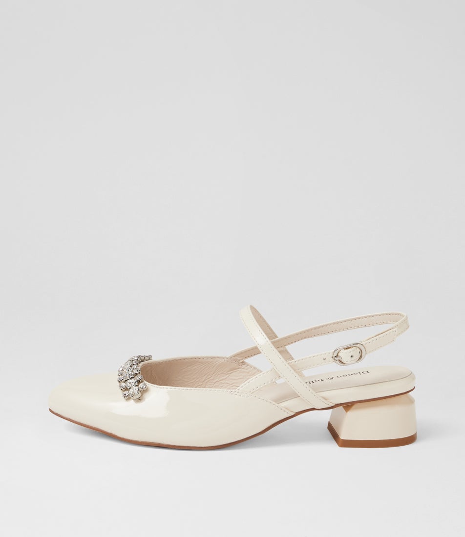 Judit Ivory Patent Leather Heels