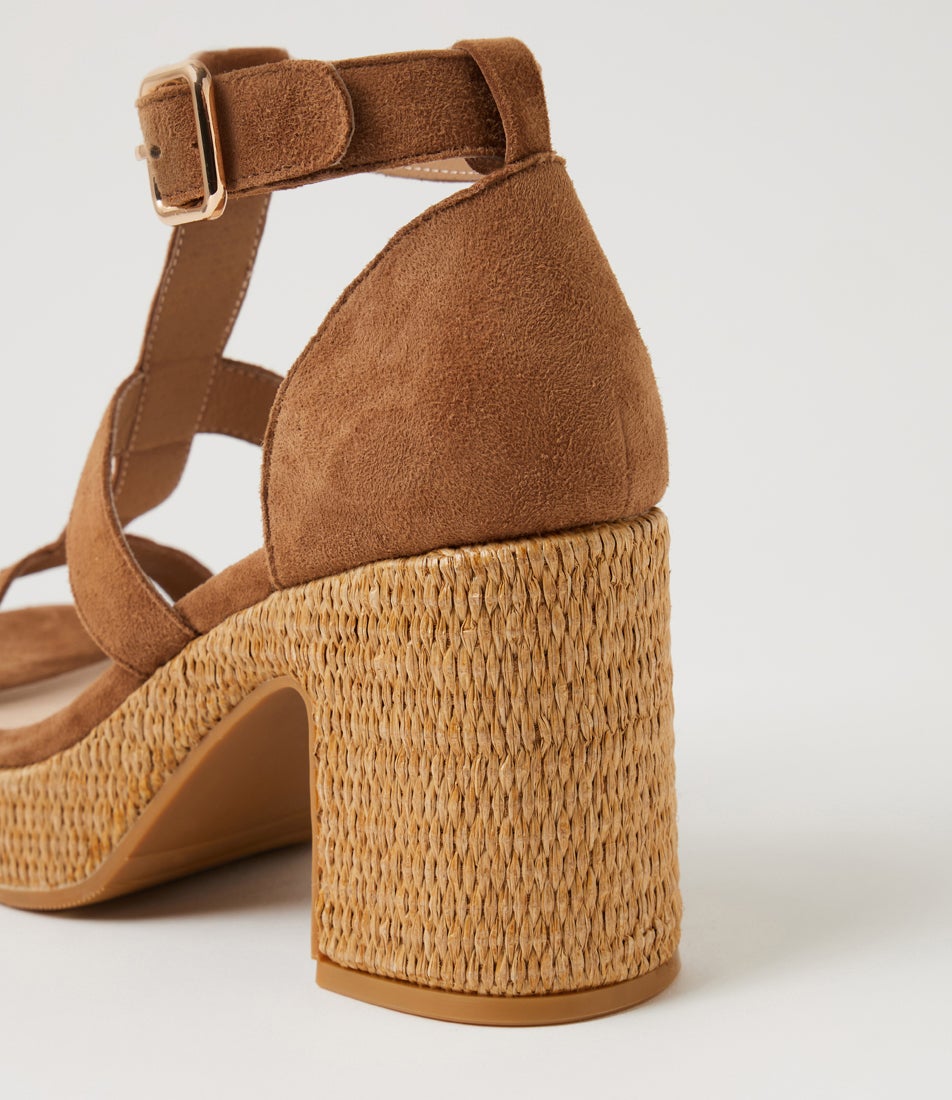Konkey Nutmeg Natural Suede Sandals