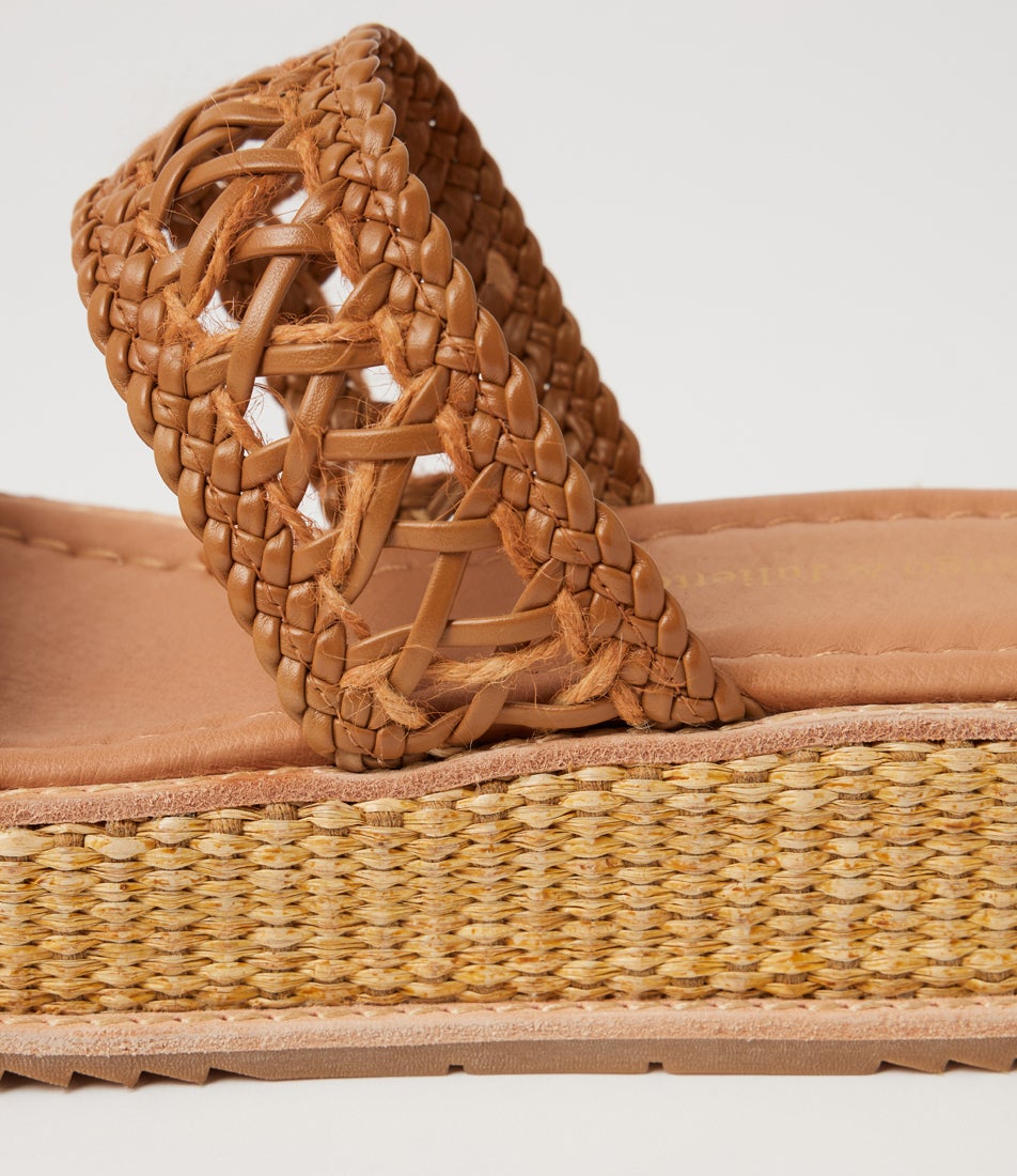 Valentia Tan Natural Rope Leather Sandals