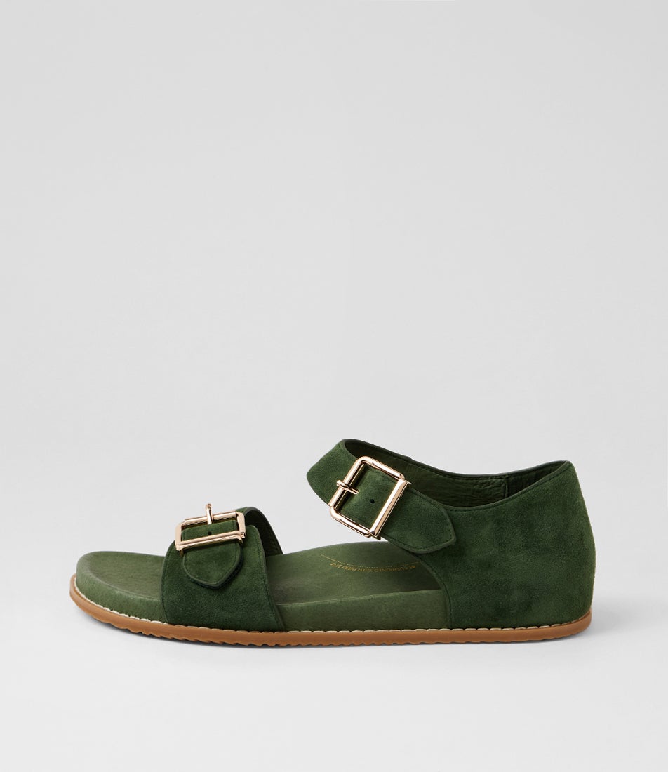 Hanka W Olive Suede Sandals