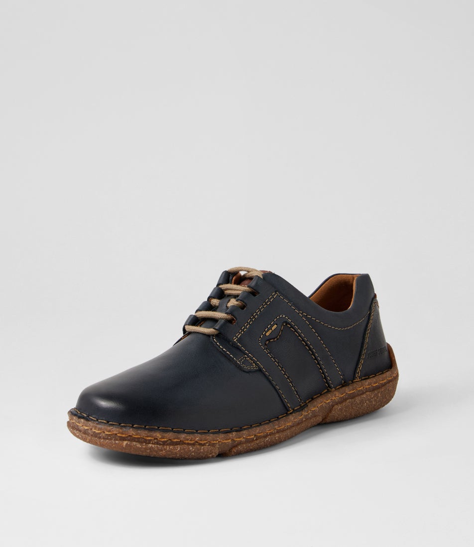 Neele 44 Ocean Leather Lace Up Flats