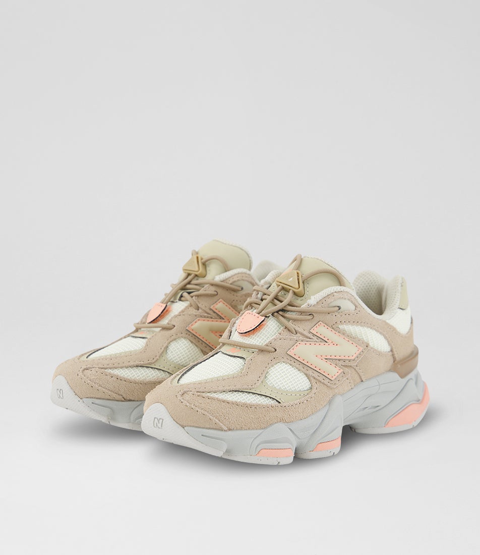 9060 Junior Mindful Grey Pink Lemonade Suede Sneakers