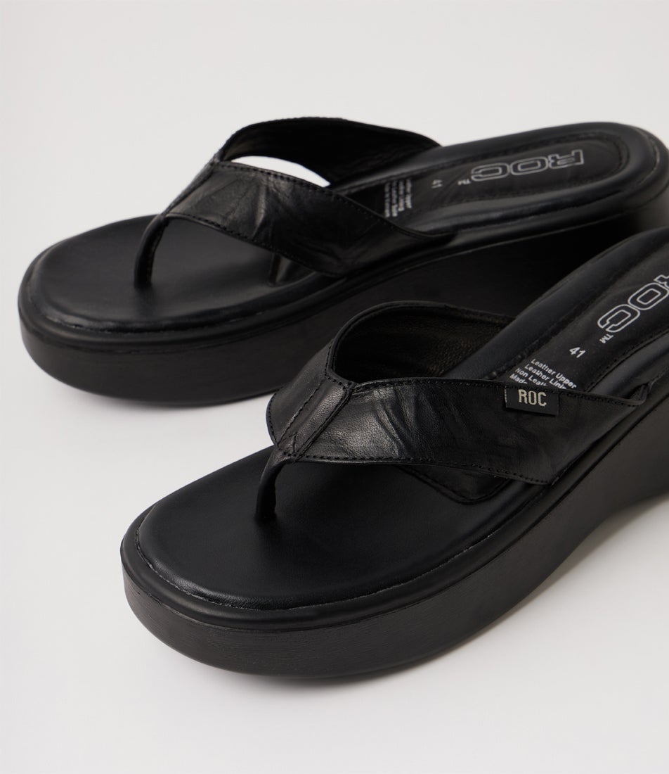 Sadie Black Vintage Leather Sandals