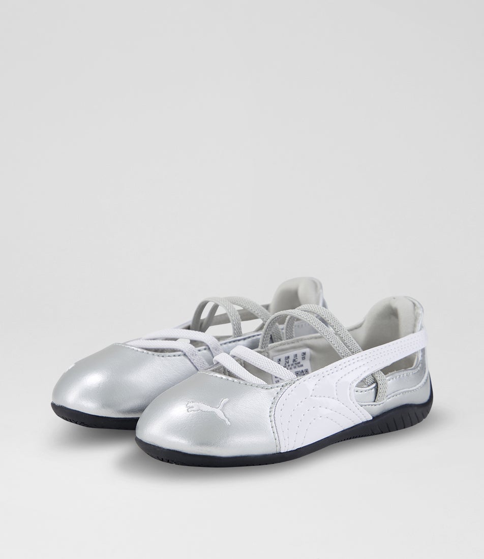 Speeedcat Ballet Toddler Ash Gray White Synthetic Leather Sneakers