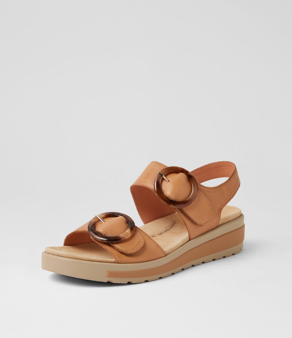 Gathas W Dark Tan Leather Sandals