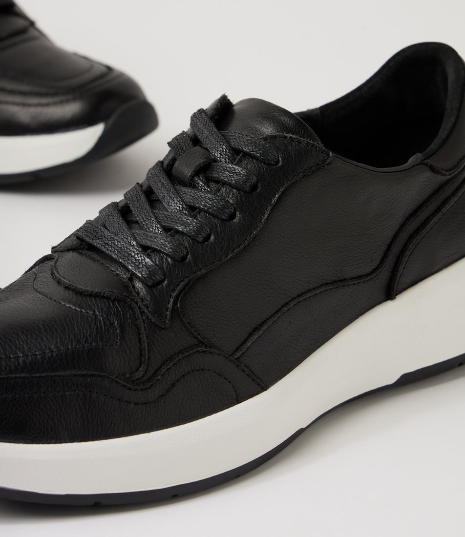 Tru Pro Black Leather Sneakers