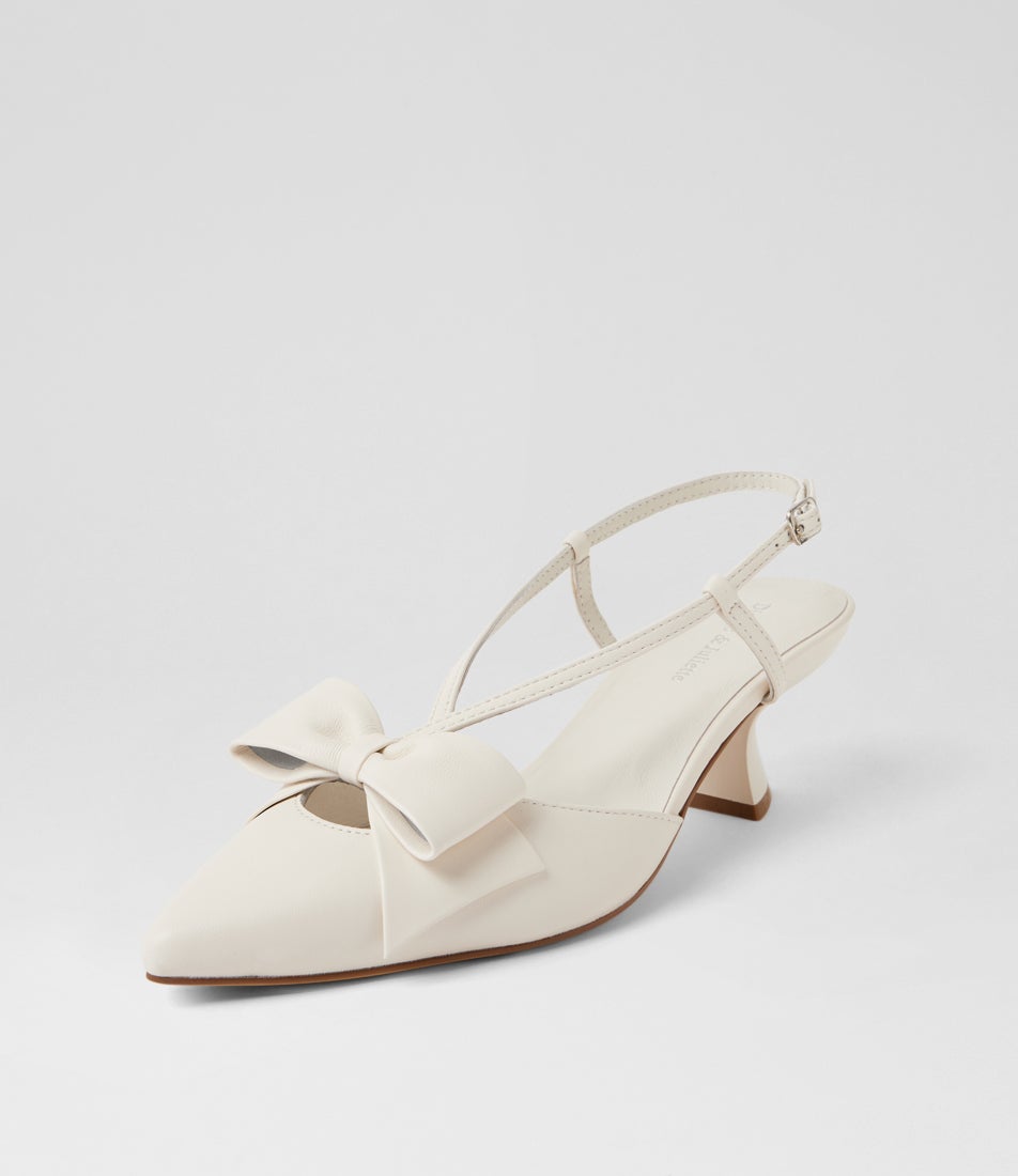 Lanetta Ivory Leather Heels