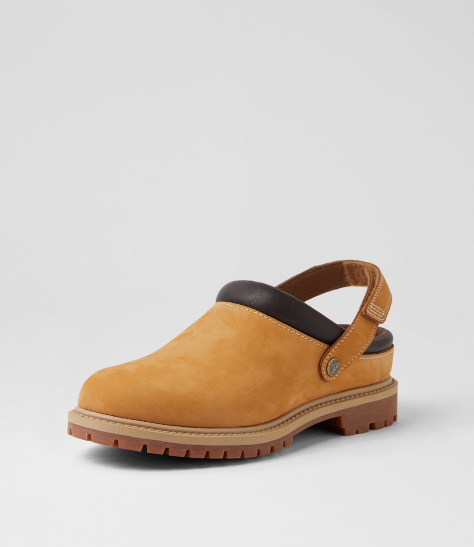 Premium Clog Wheat Nubuck Flat Shoes