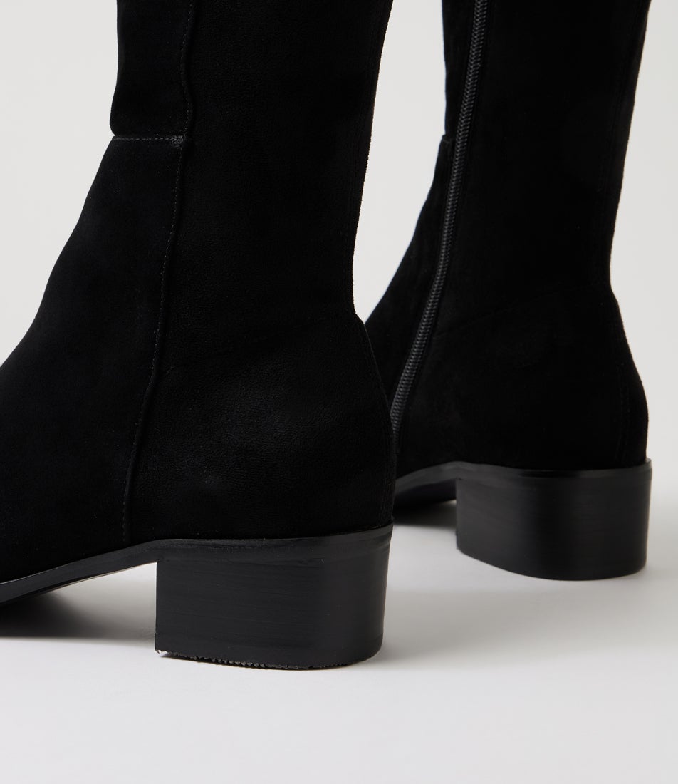 Tache Black Suede Knee High Boots