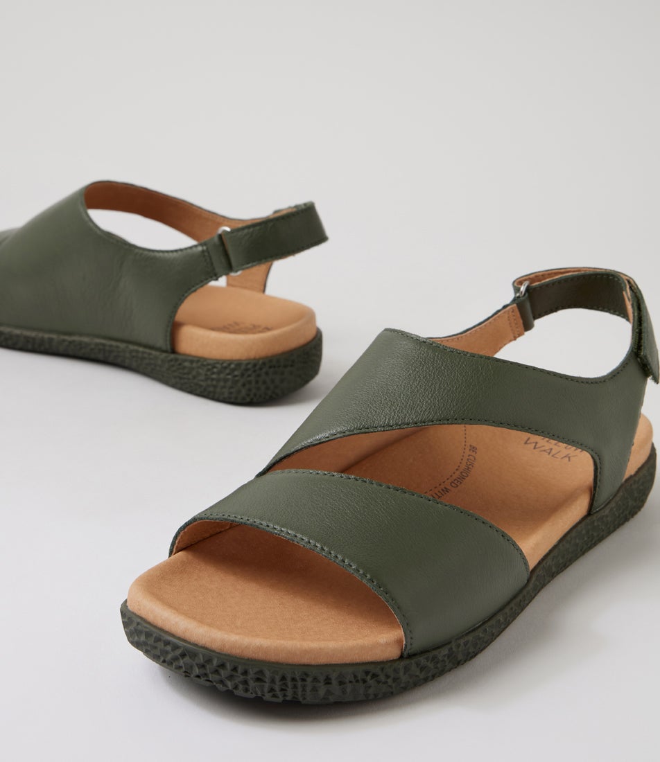 Ridgy Xw Khaki Leather Sandals
