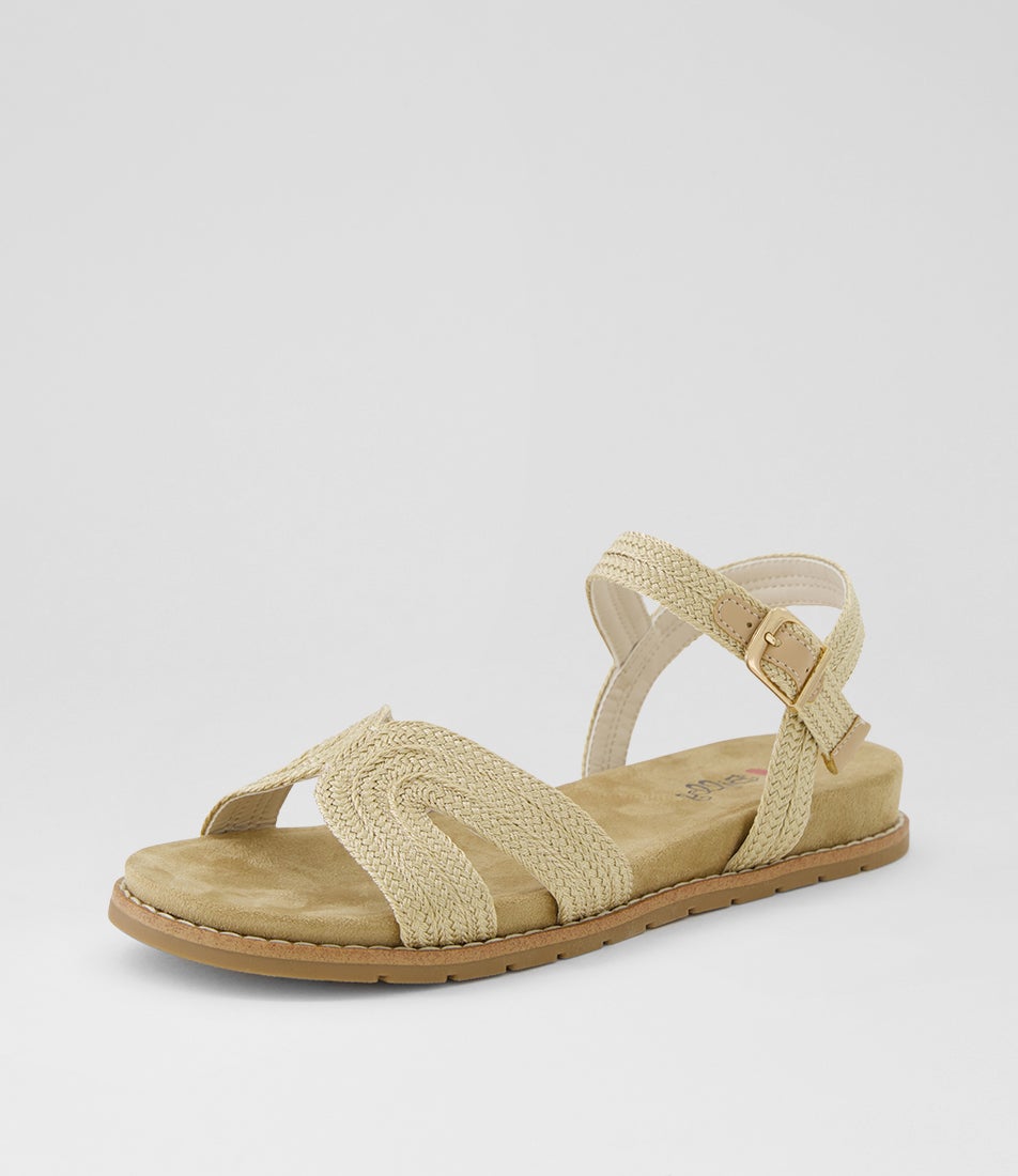 Farrah Champagne Fabric Sandals