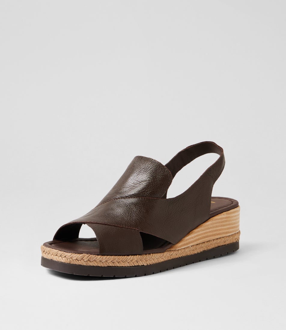 Ilta Choc Leather Wedges