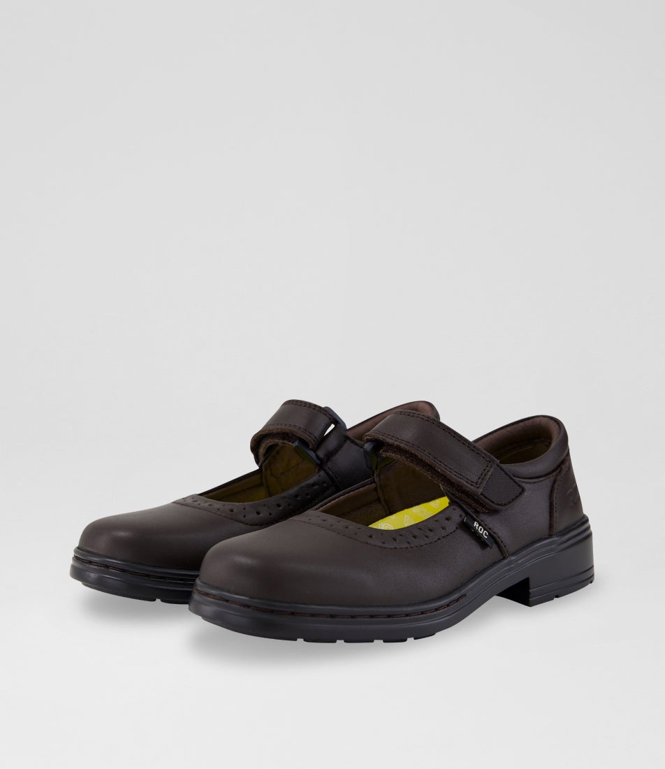Lauren Junior Brown Leather Mary Jane School Shoes