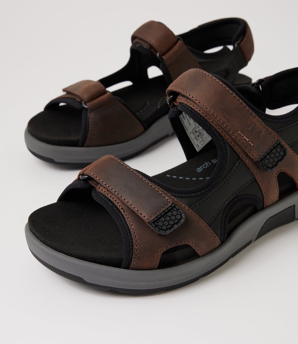 Emeric 06 Espresso Kombi Leather Sandals