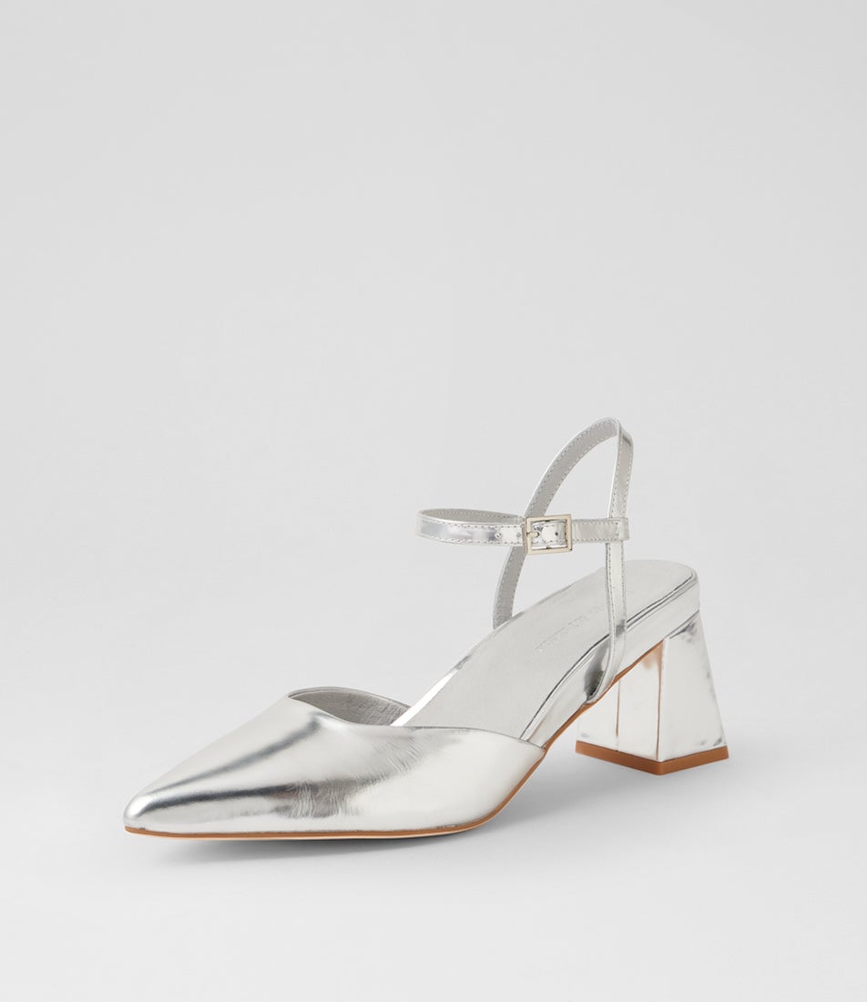 Wellas Silver Leather Heels