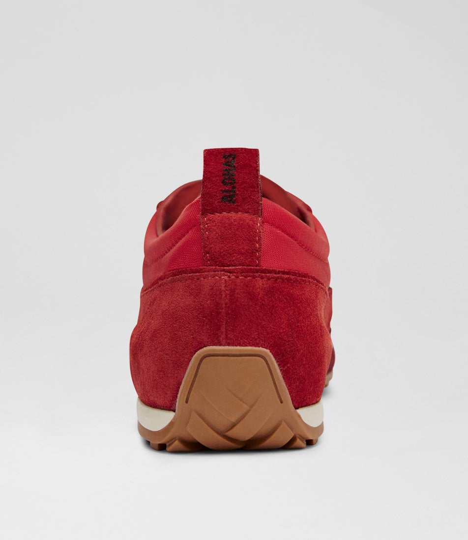 Tb 304 Nylon Red Leather Sneakers