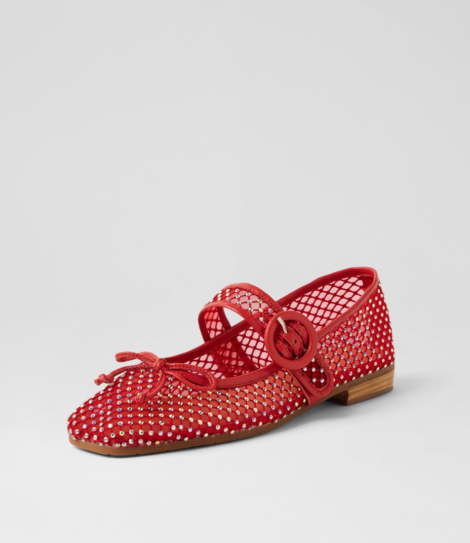 Powerful Red Leather Mary Janes