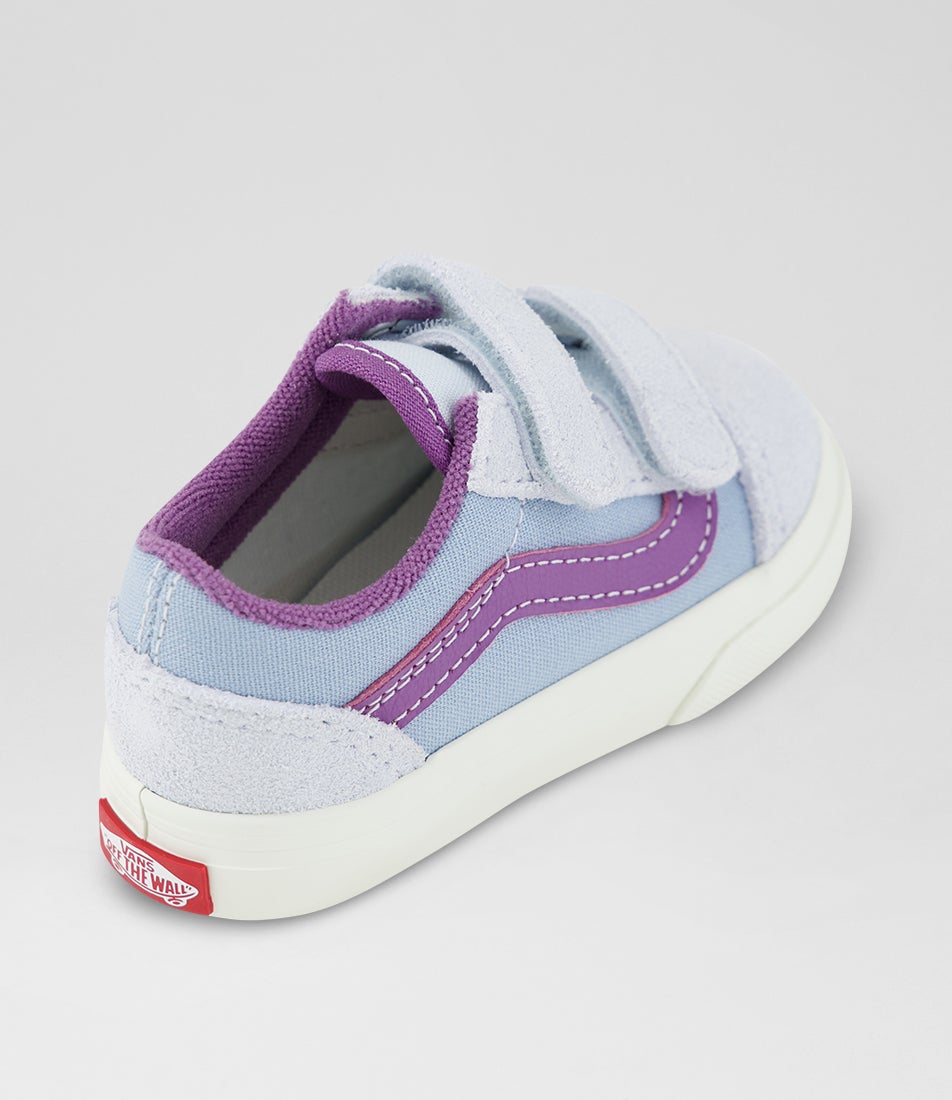 Old Skool Toddler Pop Sidestripe Slate Blue Suede
