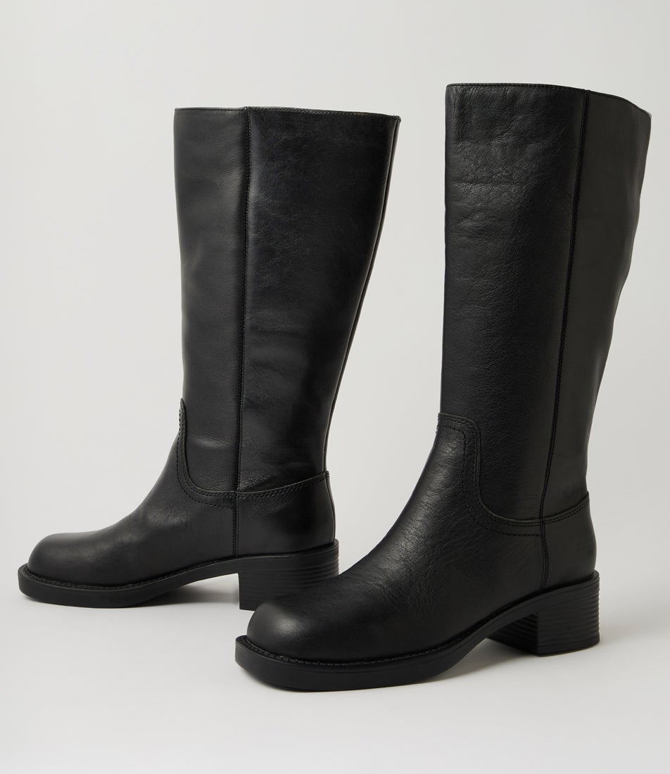 Ridge Black Leather Knee High Boots Ridge Black Leather Knee High Boots