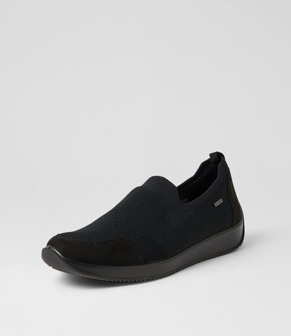 Lissabon 54 Black Fabric Flat Shoes