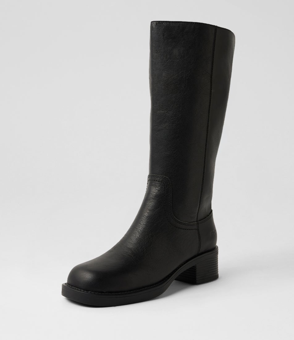 Ridge Black Leather Knee High Boots Ridge Black Leather Knee High Boots