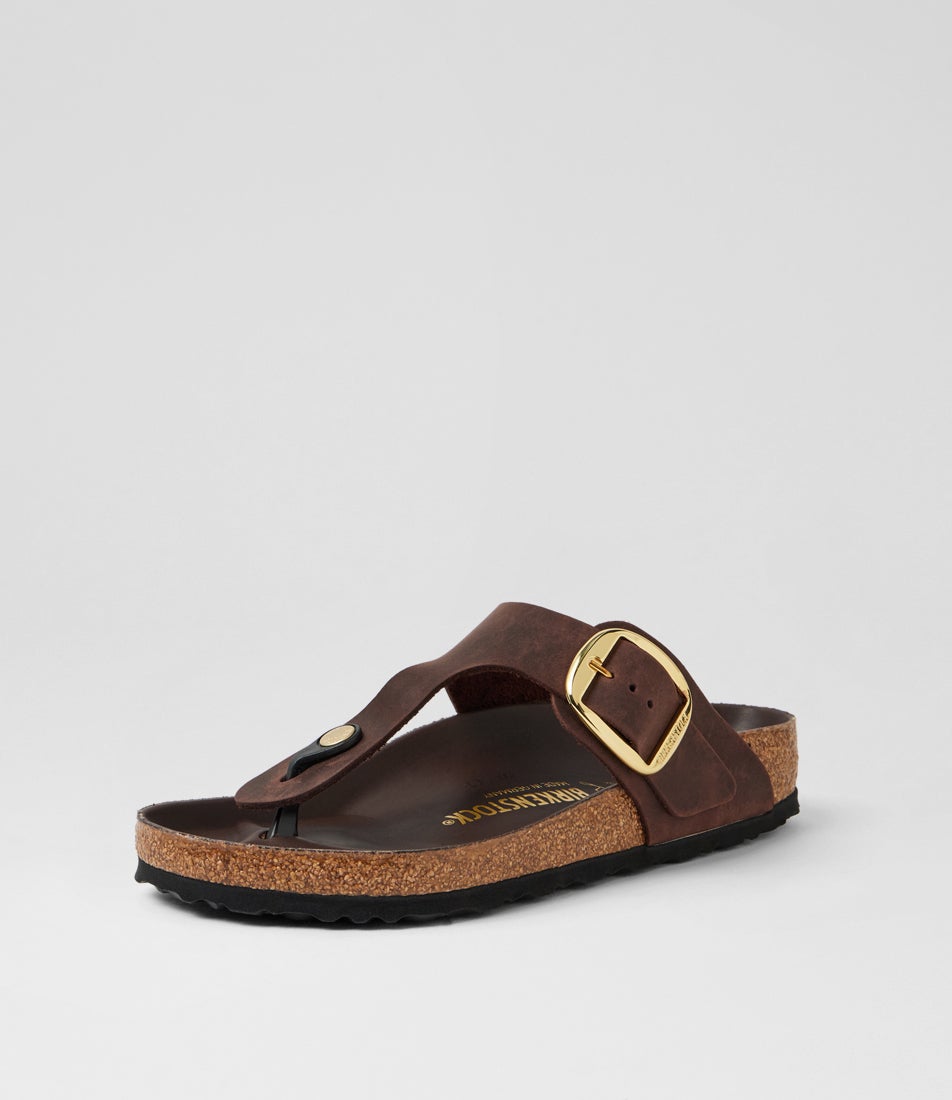 Gizeh Big Buckle Habana Oiled Leather Thongs