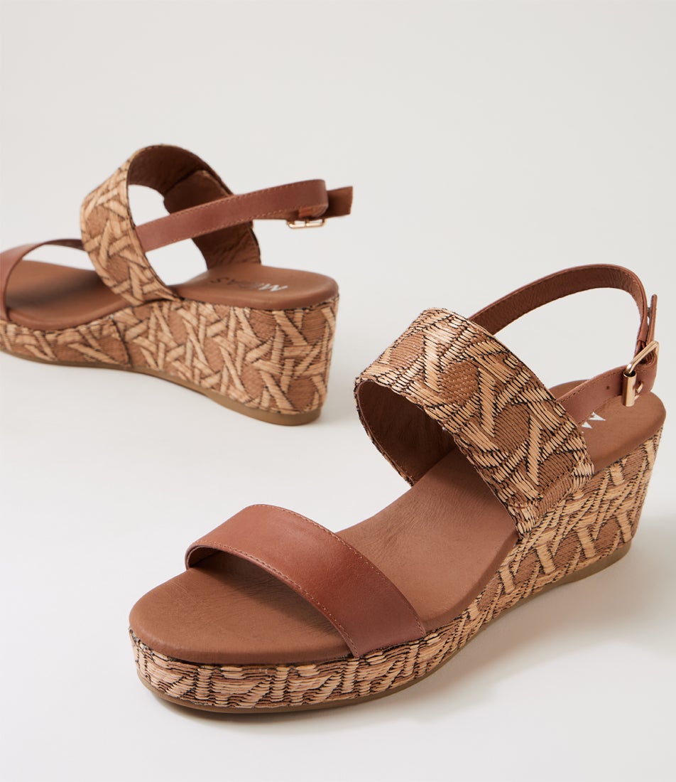 Mickie Cognac Leather Slingbacks