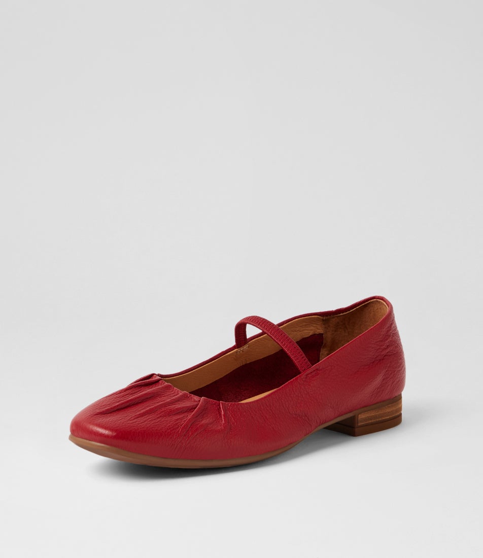 Trickes  Dark Red Leather Flat Shoes