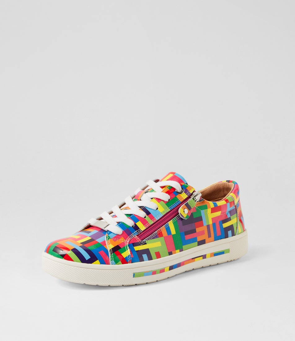 Evone Bright Multi Patent Leather Sneakers