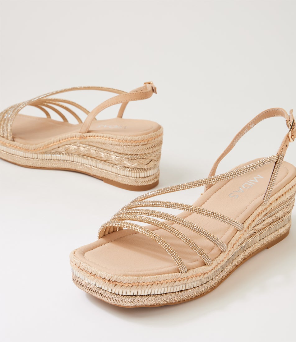 Versus Sandy Suede Jewels Platform Wedge Sandals