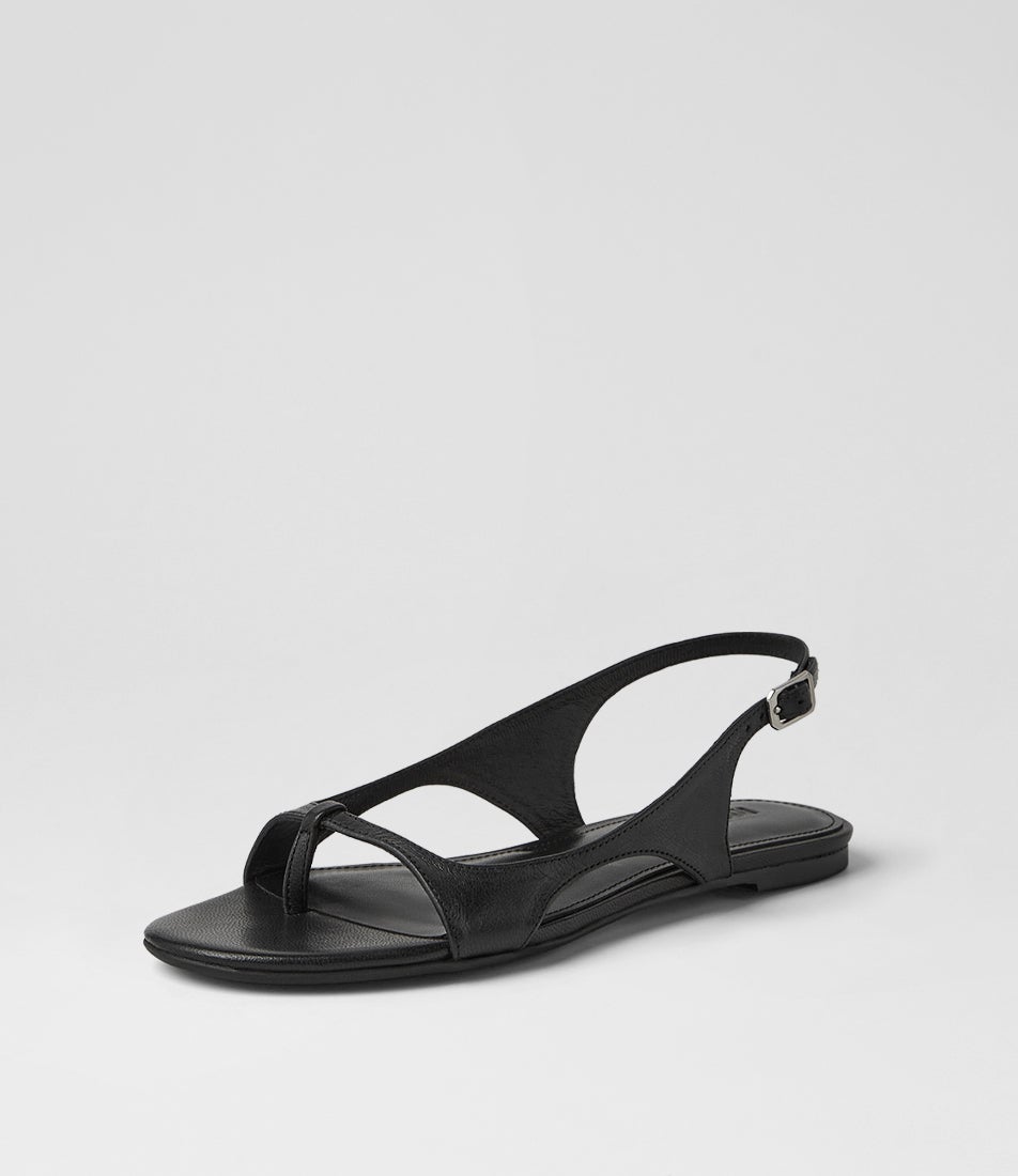 Doew Black Luxe Leather Sandals