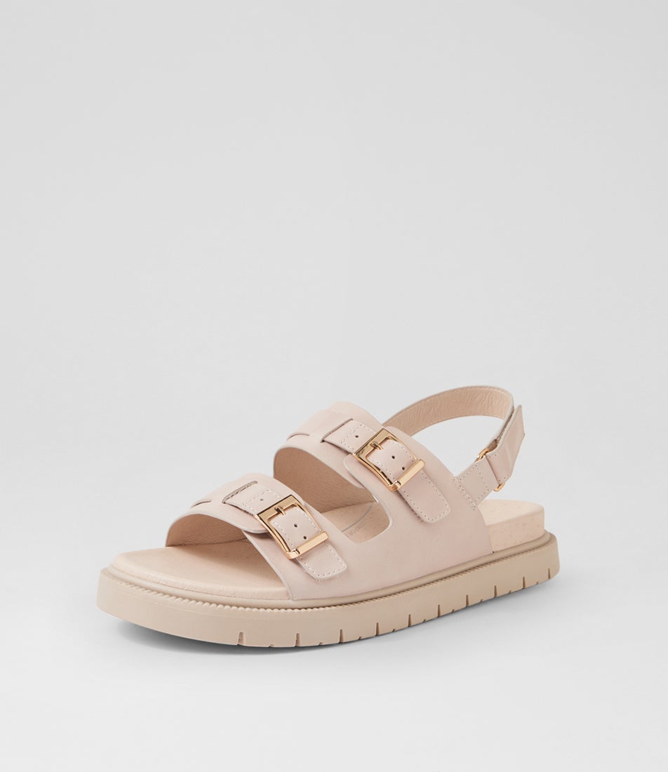 Hobart Almond Leather Slides