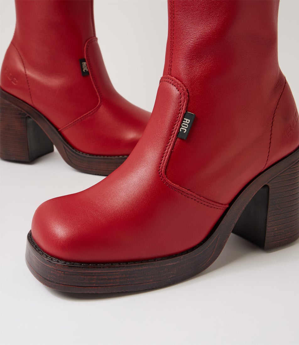 Idaho Red Leather Knee High Boots