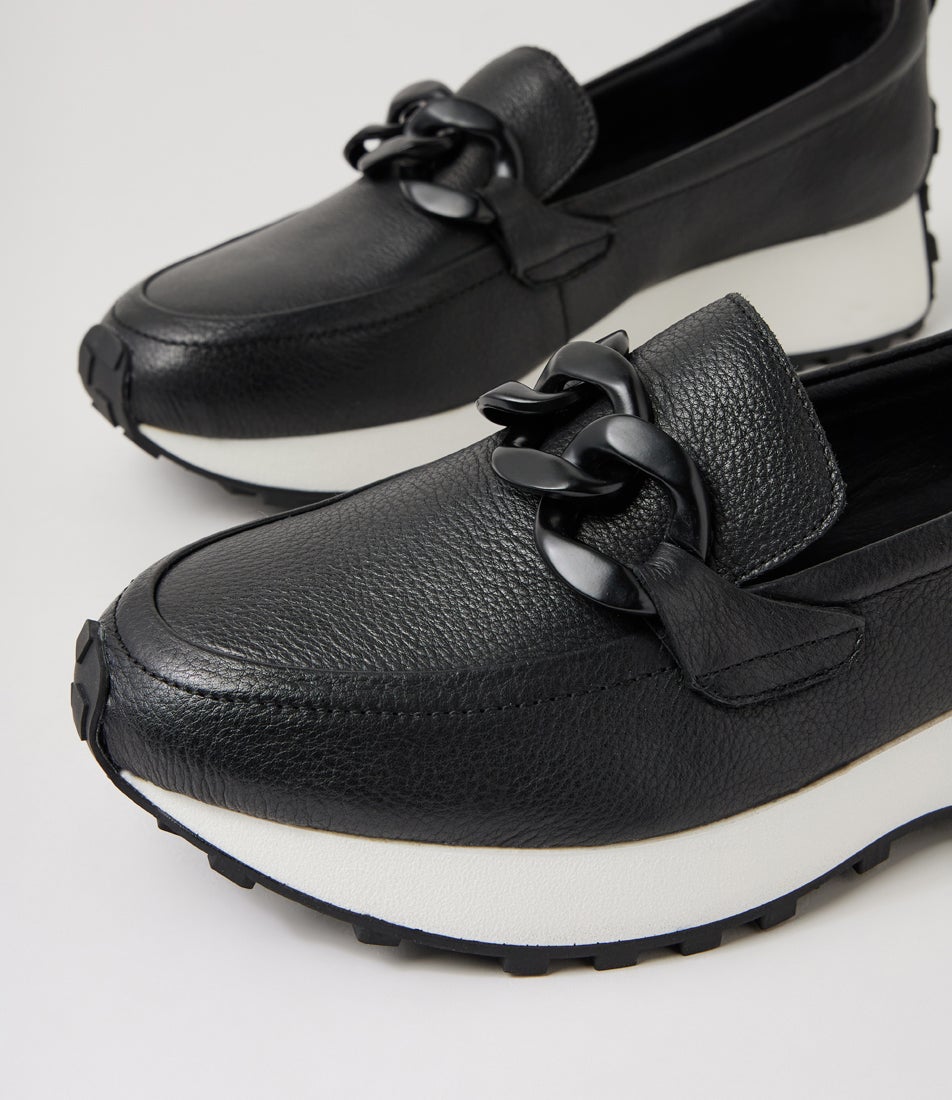 Zaphas Black Leather Loafers
