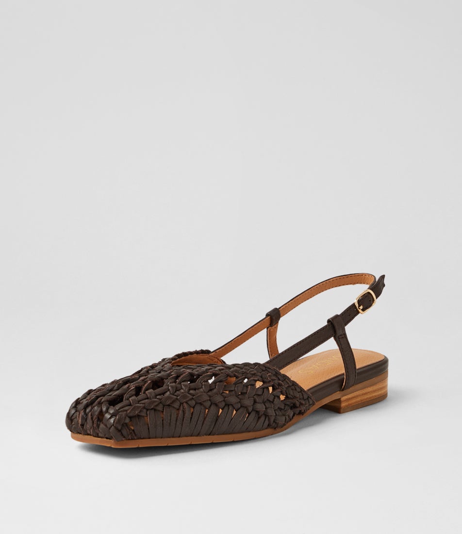 Pen Choc Leather Slingbacks