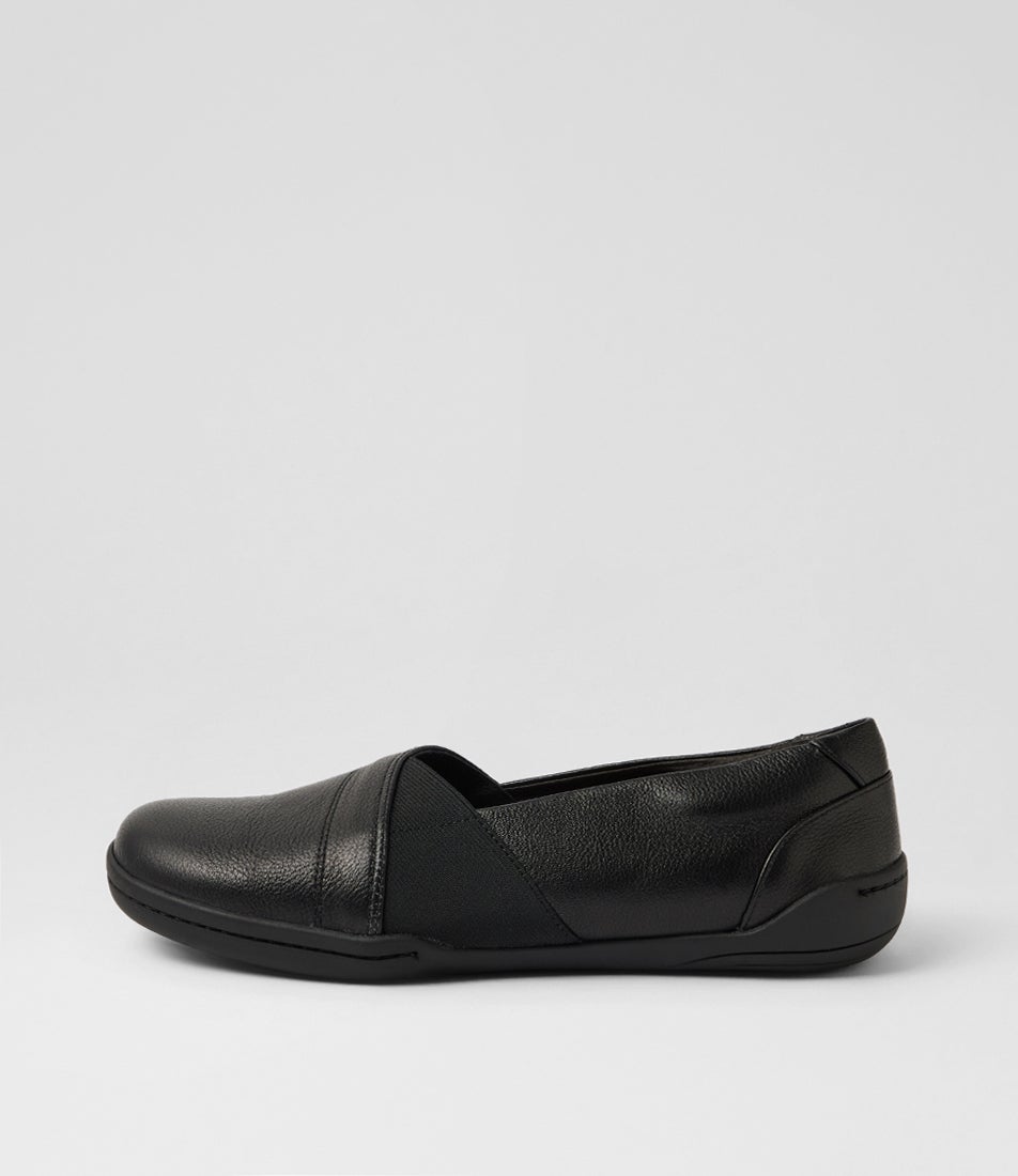 Dashiell Black Leather Ballet Flats