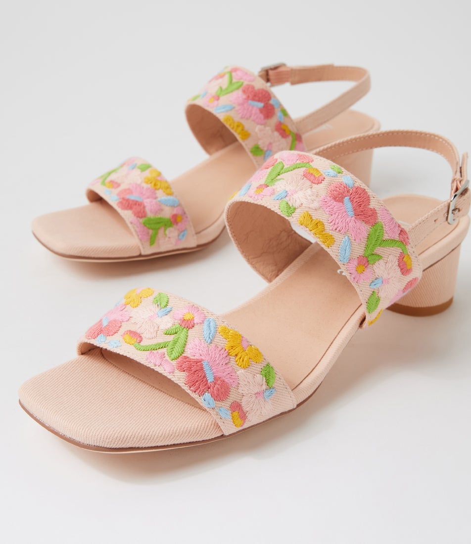Harella Pink Gelato Fabric Slingbacks
