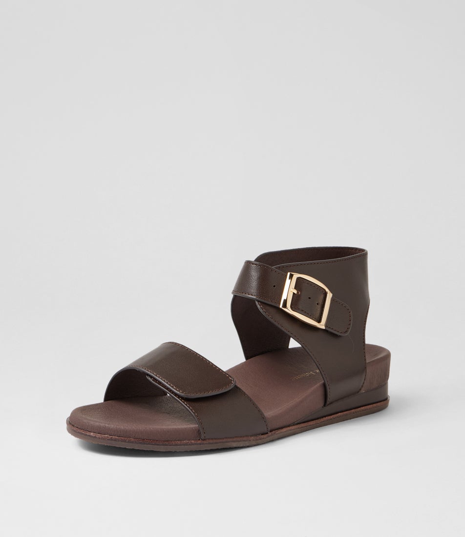 Fritze Choc Leather Sandals