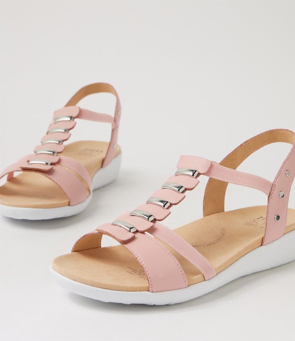 Ulover W Pretty Pink Leather Elastic Sandals