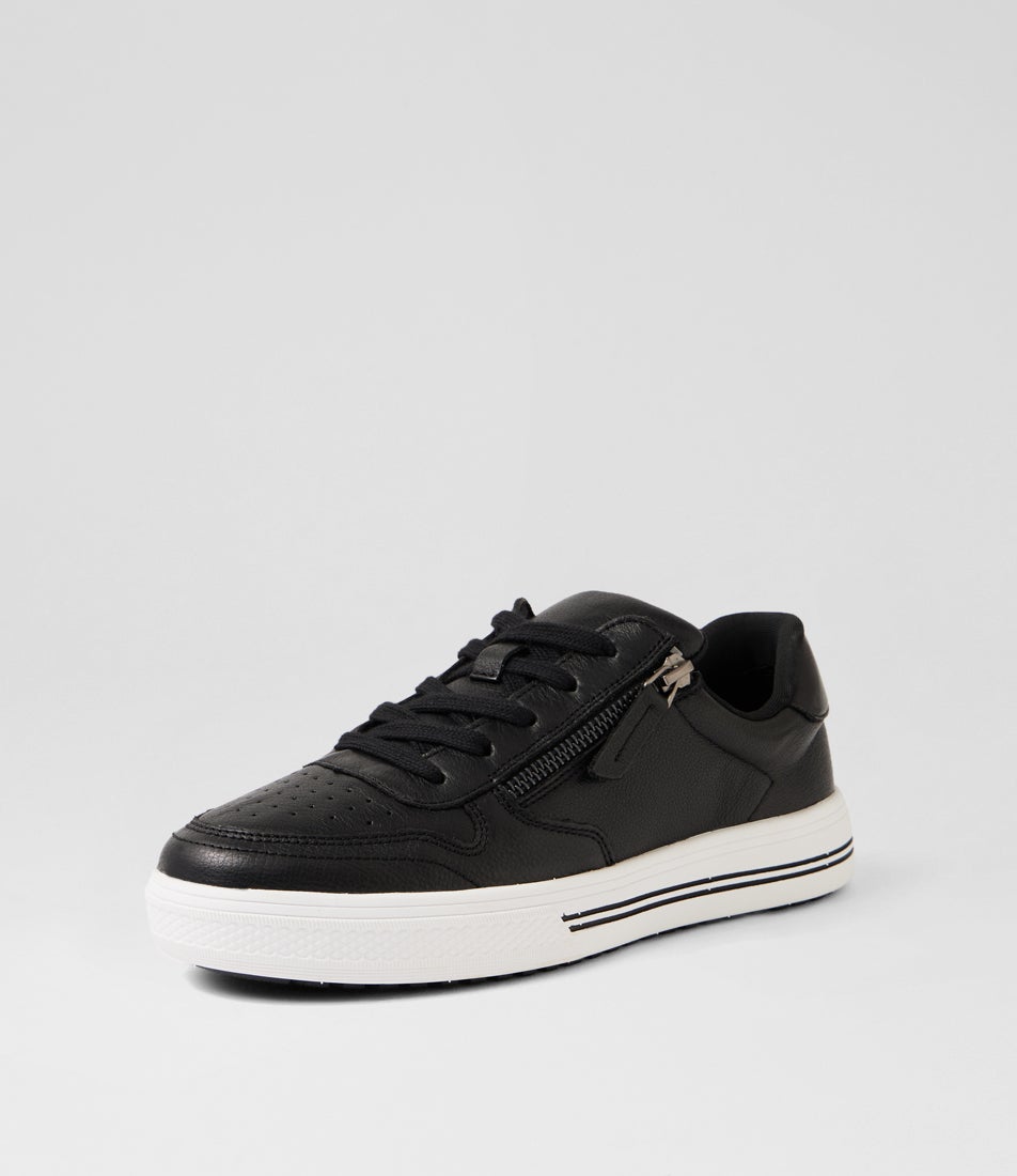 Animate Black Leather Sneakers