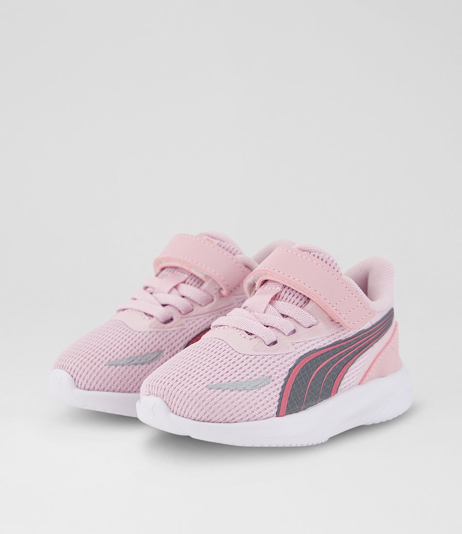 Pounce Lite Toddler Rose Mauve Silver Rose White Mesh Sneakers